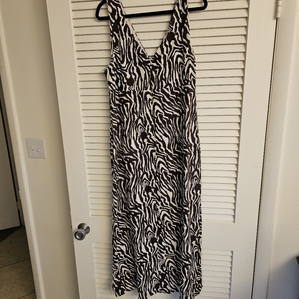 ASOS DESIGN Linen blend V-Neck Maxi Sundress 12